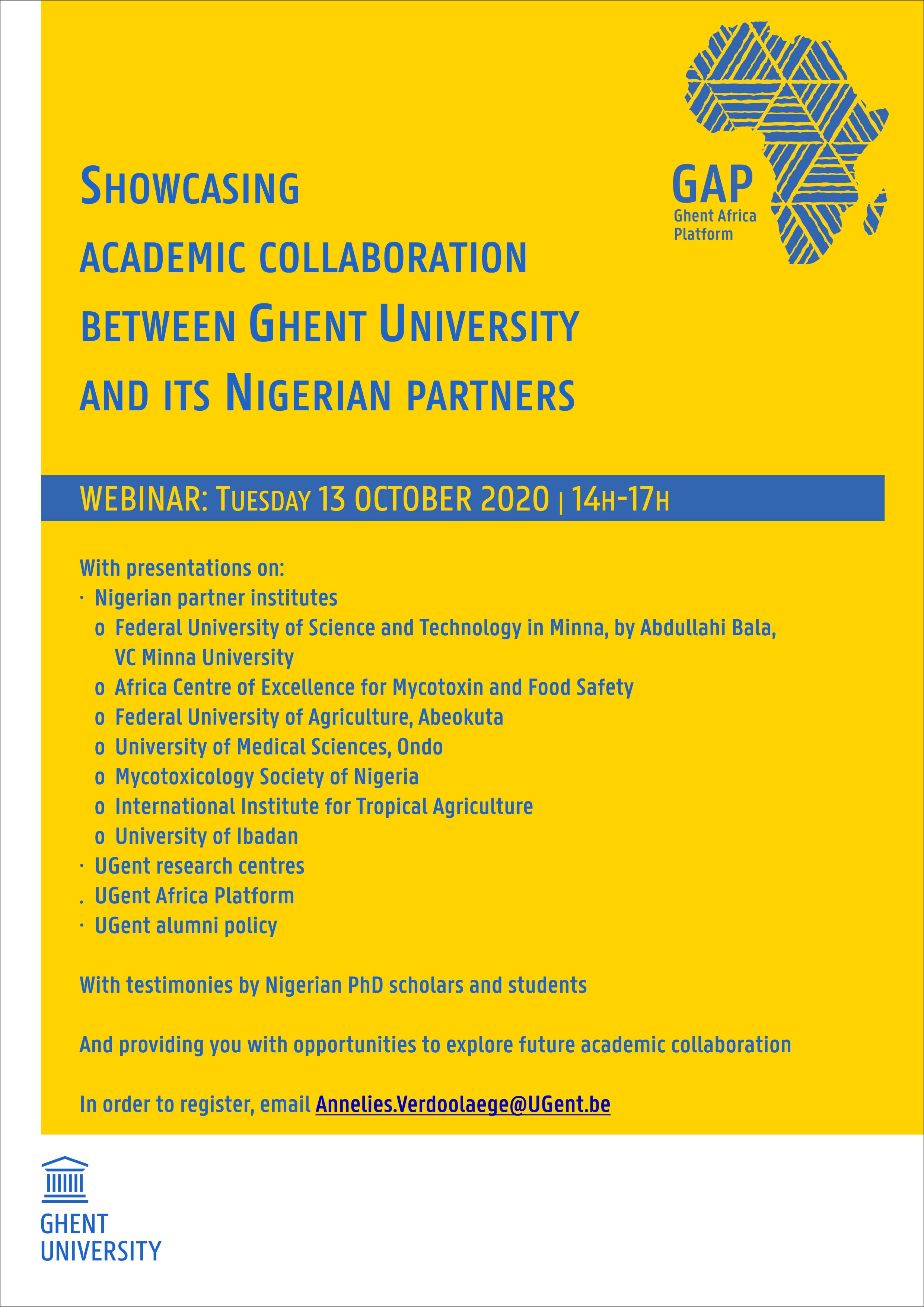 Webinar Showcasing Academic Collaboration Between Ghent University And